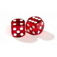 Backgammon precision dice 16 mm in Red clear